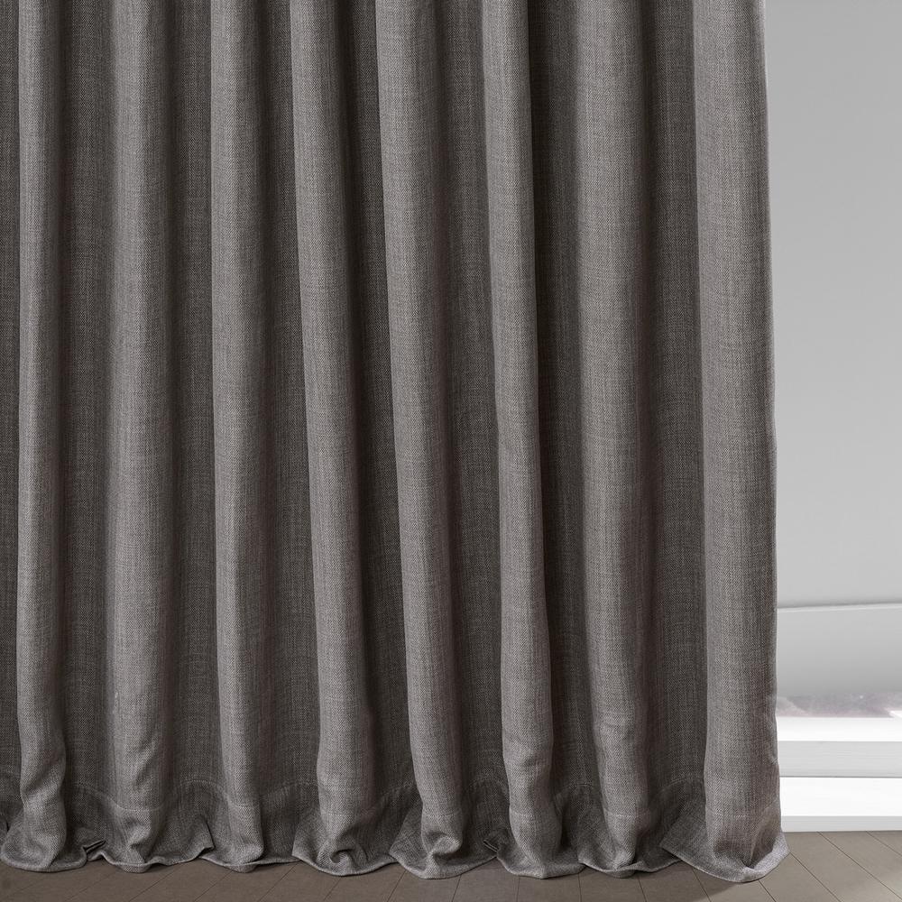 HPD Half Price Drapes Mink Extra Wide Faux Linen Room Darkening Curtains for Bedroom & Living Room Curtains (1 Panel), Door & Window Curtains 84 inch length, Rod Pocket Curtains & drapes, 50W X 108L
