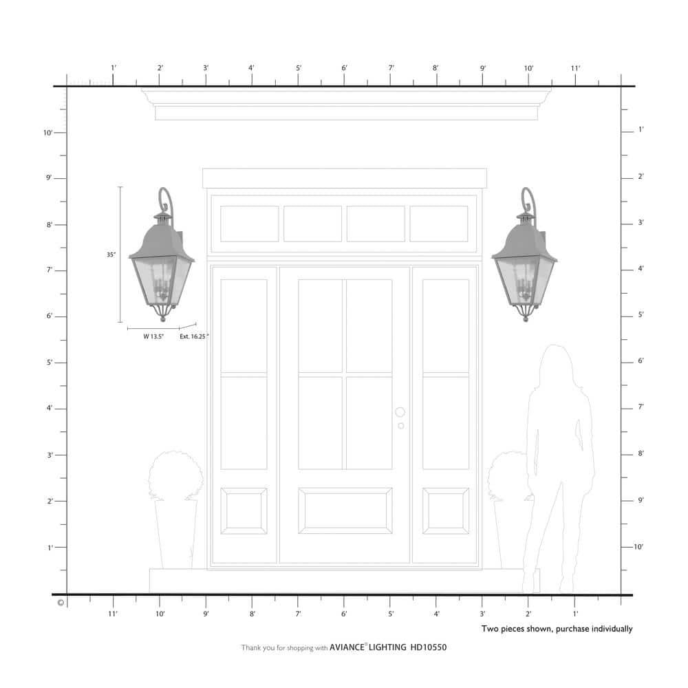 Livex Lighting Amwell 4 - Light Wall Light in  Black