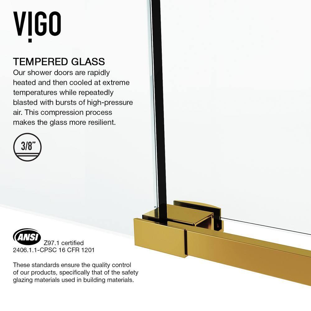 Elan 56-60" W x 74" H Sliding Frameless Shower Door with 3/8" Clear Glass