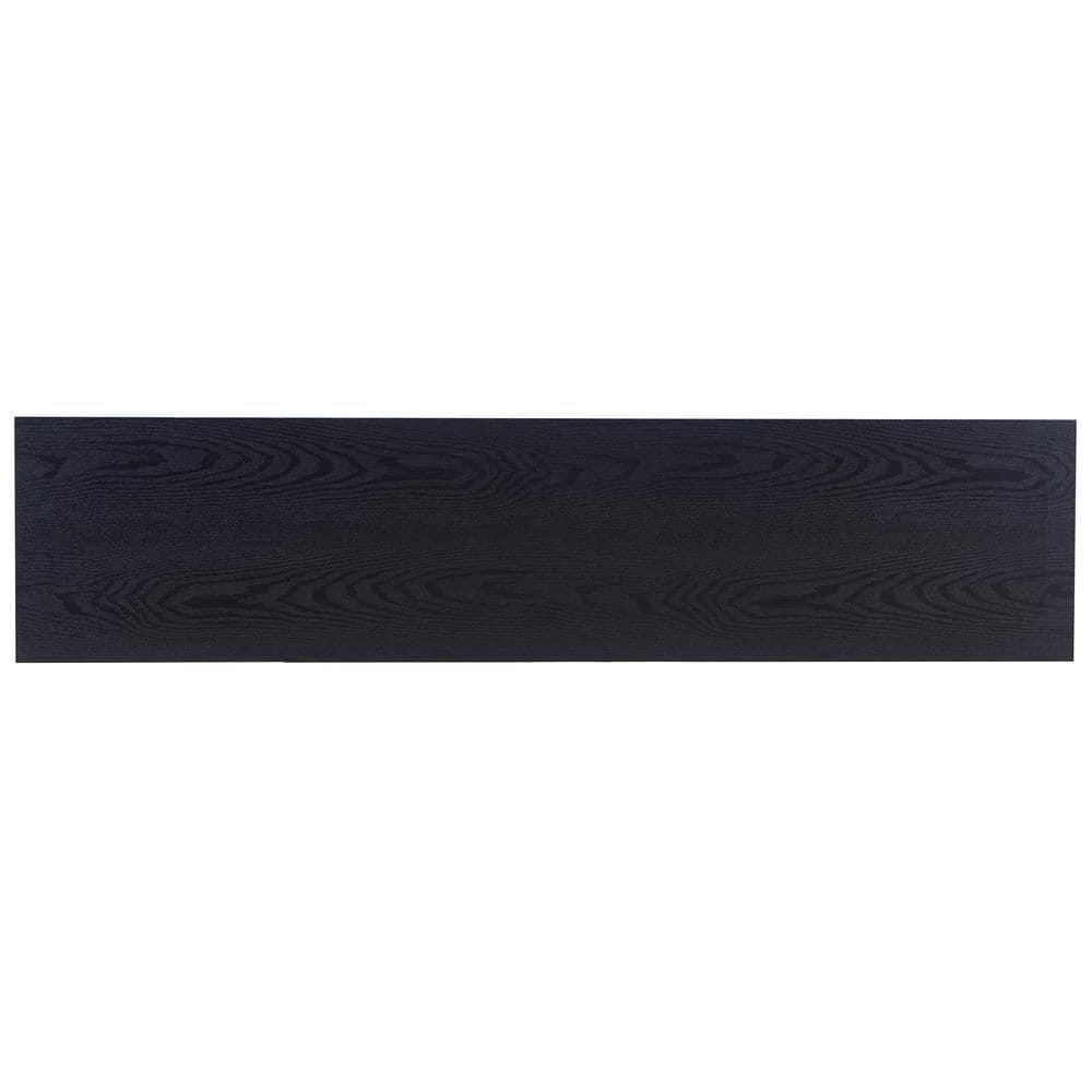 Evelyn&Zoe Thalia Rectangular TV Stand for TV's up to 75", Black