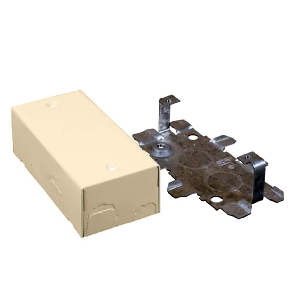 Wiremold Metal Raceway, Extending Power On-Wall Utility Box Fitting, Ivory, V57242