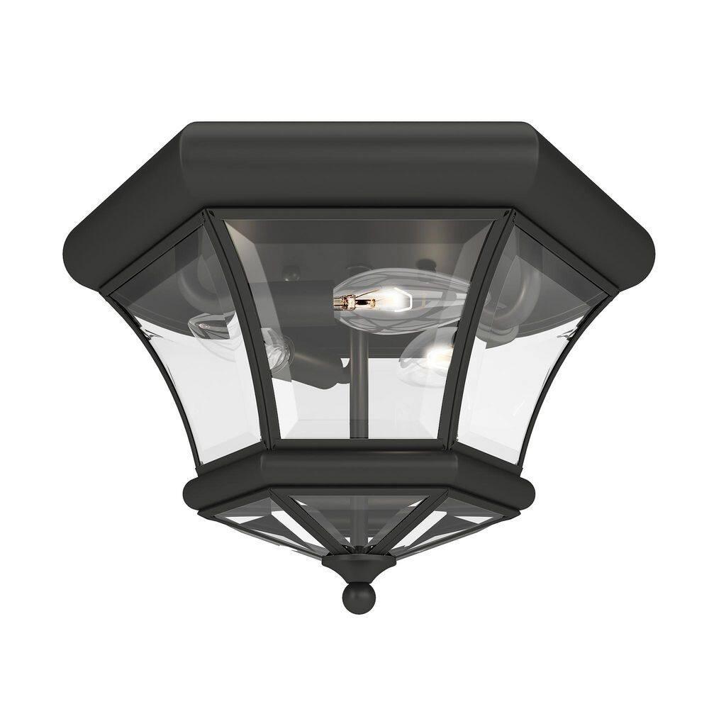 Livex Lighting Monterey/Georgetown 3 - Light Flush Mount in Black