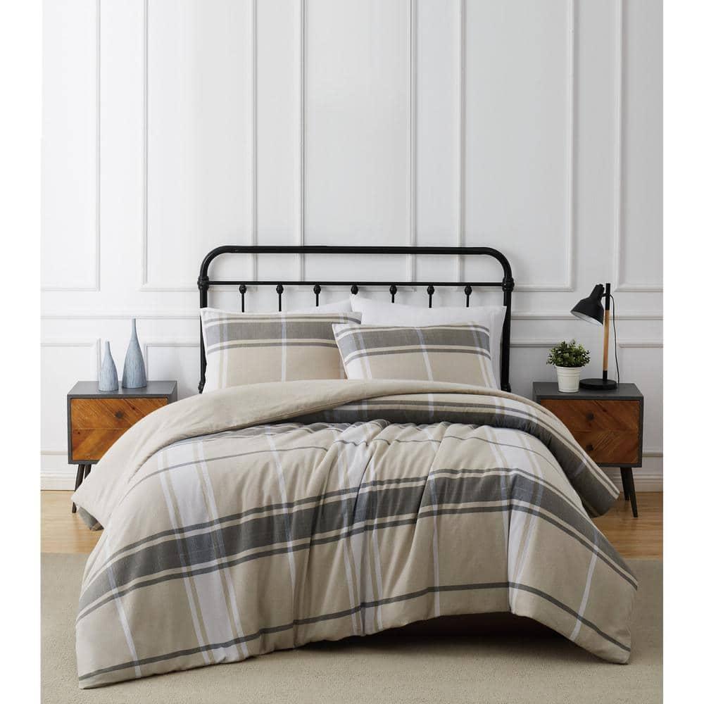 Khaki Standard Cotton Duvet Cover Set