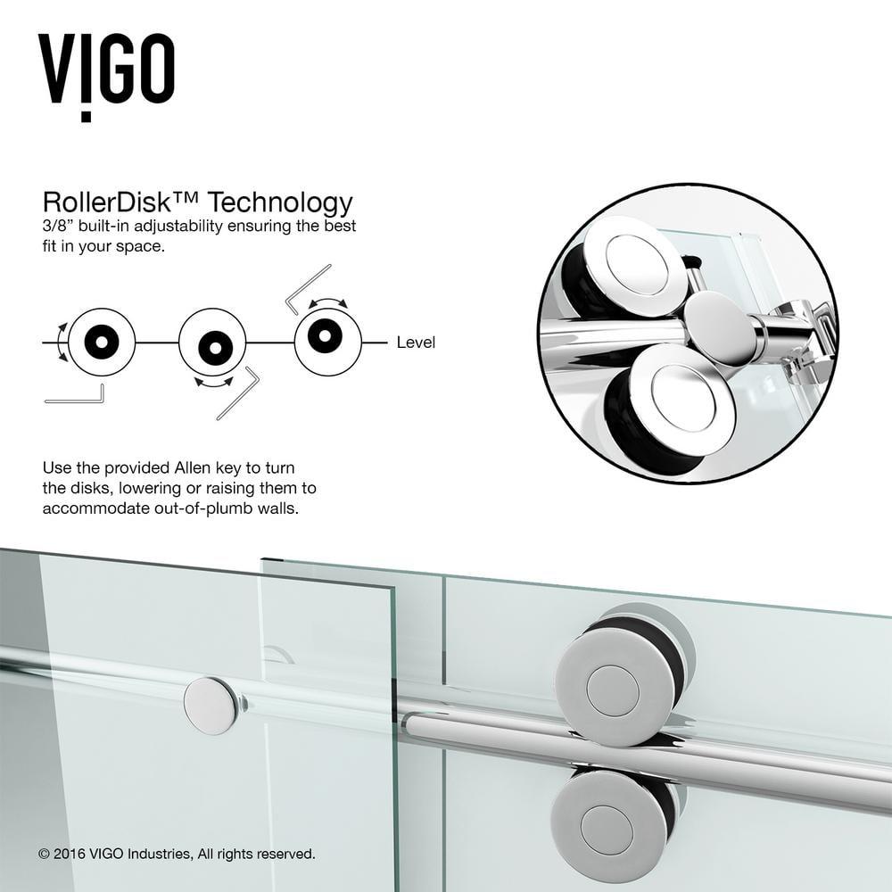 Elan 56-60" W x 66" H Sliding Frameless Tub Door with 3/8" Clear Glass