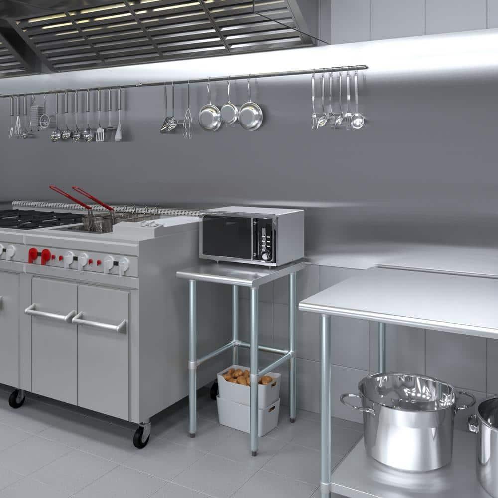 Amgood Stainless Steel Open Base Work Table