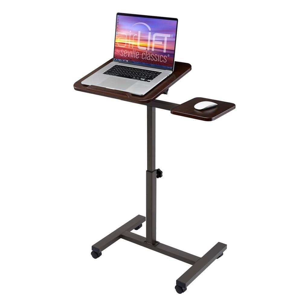 Seville Classics airLIFT Adjustable Height Rolling Tiltable Desk with Mouse Stand