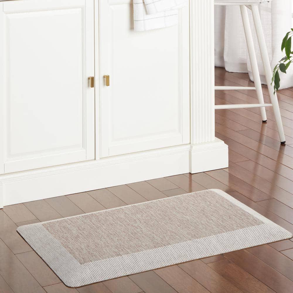 MARTHA STEWART Mira Modern Heathered Anti-Fatigue Air-Infused Kitchen Mat, Coffee Brown, 19.6"x39"