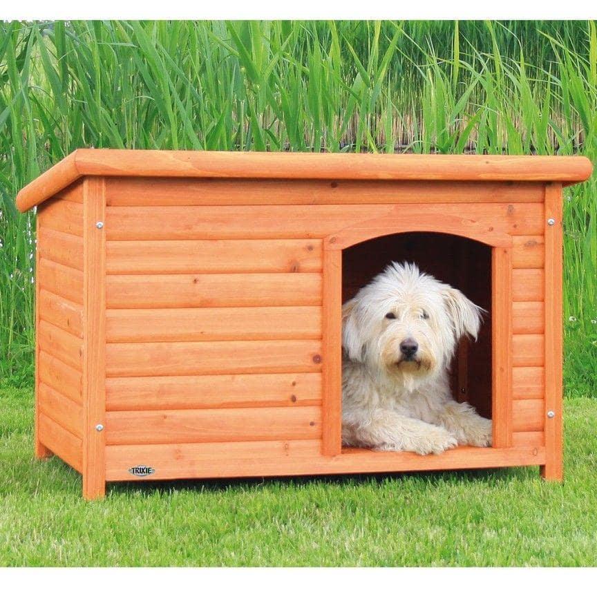 TRIXIE TRIXIE natura Classic Dog House, Flat Hinged Roof, Adjustable Legs, Elevated Pet Shelter