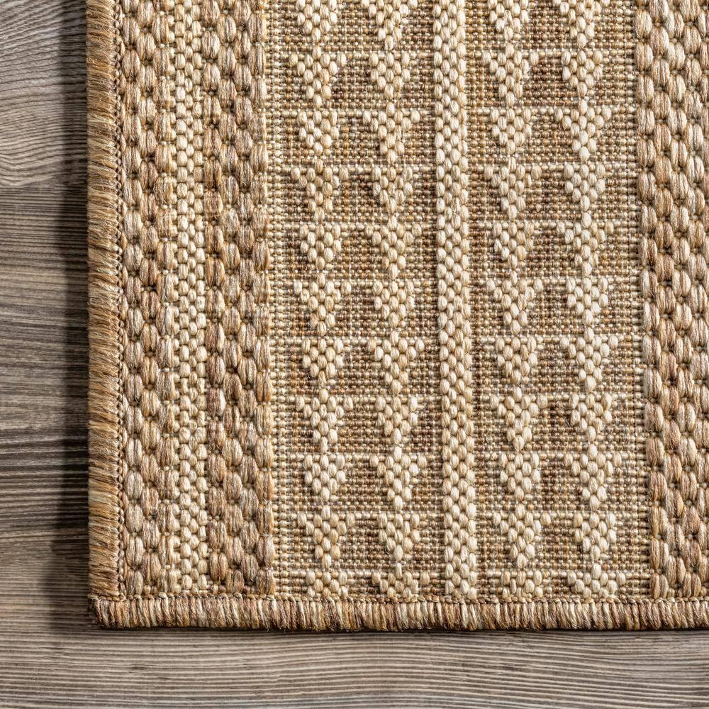 nuLOOM 7' x 9' Outdoor Geometric Area Rug, Stain Resistant, Weather Resistant, High Traffic, Patio, Balcony, Outside, Ranya Light Brown