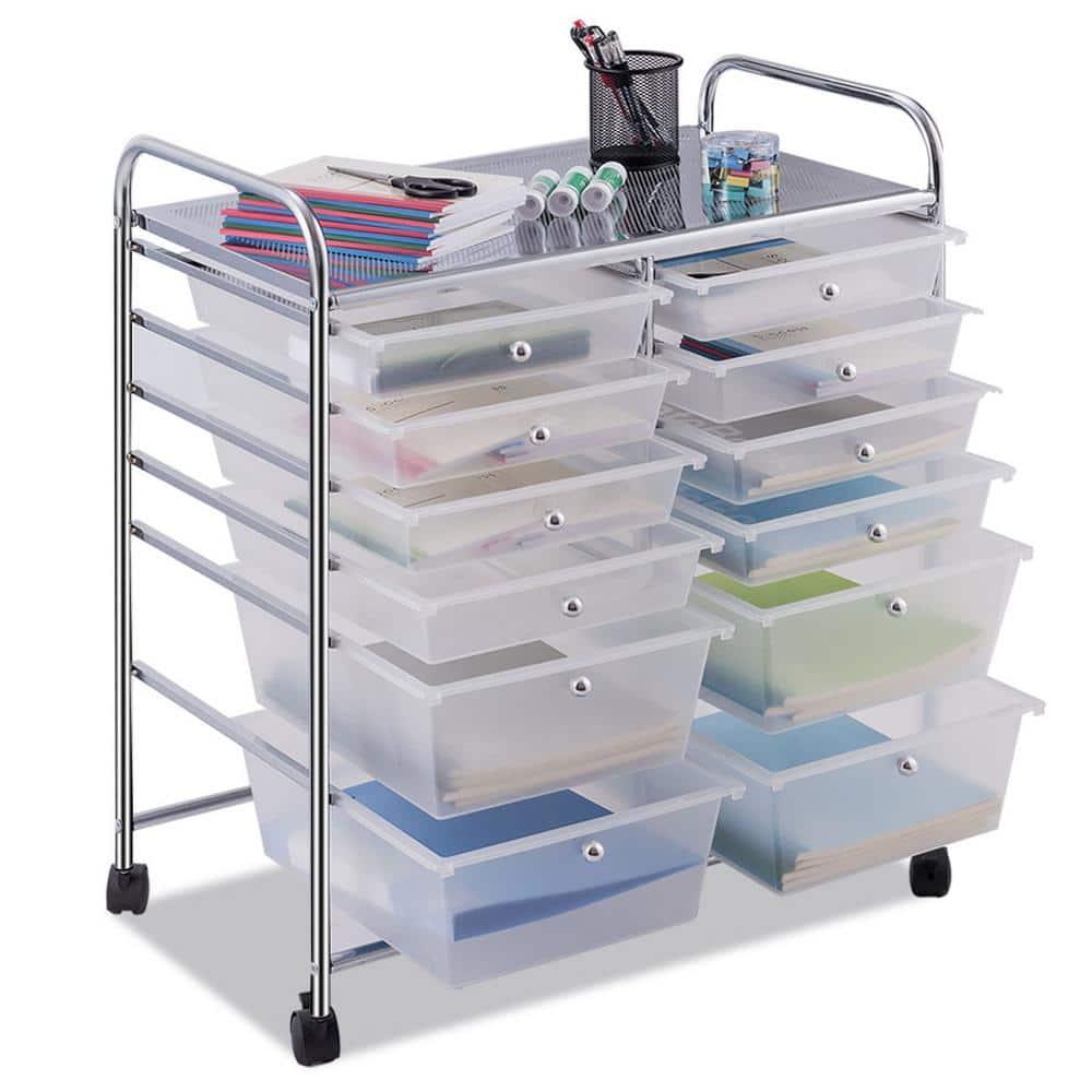 Canddidliike 12 Storage Drawer Organizer Bins Rolling Cart, Craft Storage, Multipurpose Organizer Cart for Home, Office, School