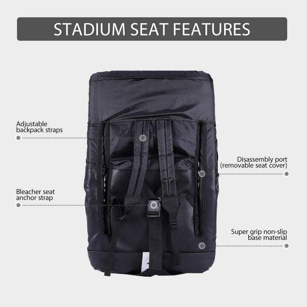 SPECSTAR Foldable Stadium Seat Chair for Bleachers with Padded Back Support and Armrests 2 pack