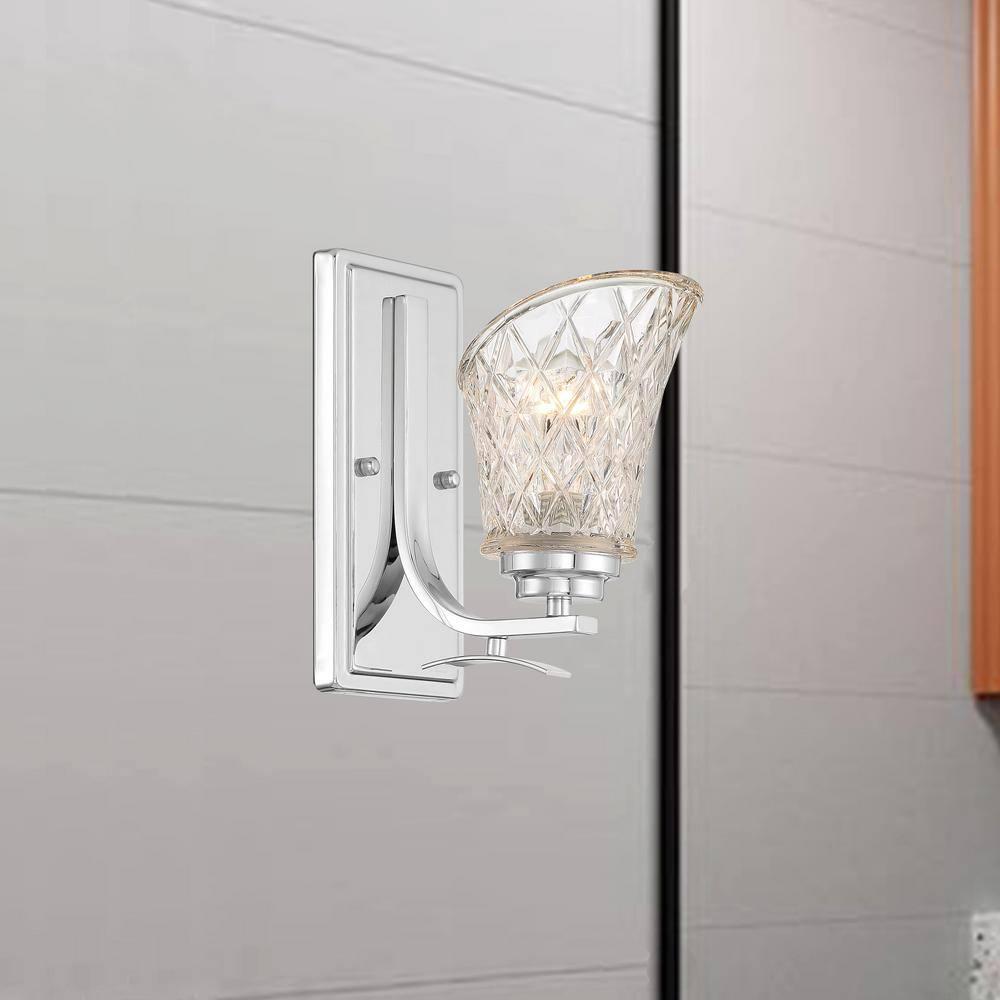 Vanity Art 1 - Light Dimmable Chrome Armed Sconce