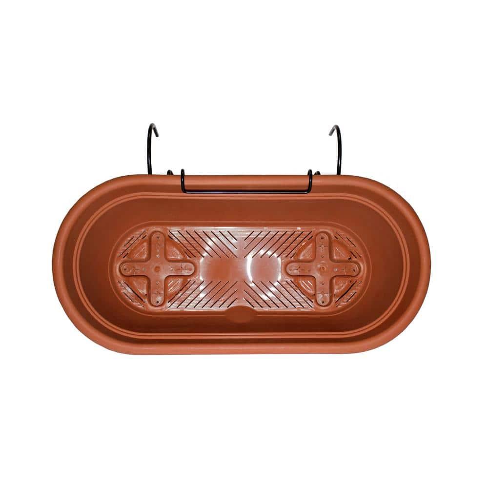 Bloem 7.5 in. H X 9.13 in. W X 18 in. D Resin Lucca Window Box Terracotta