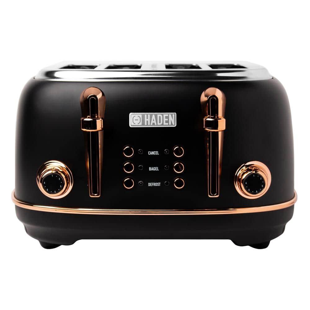 HADEN Heritage Black and Copper 4-Slice Toaster