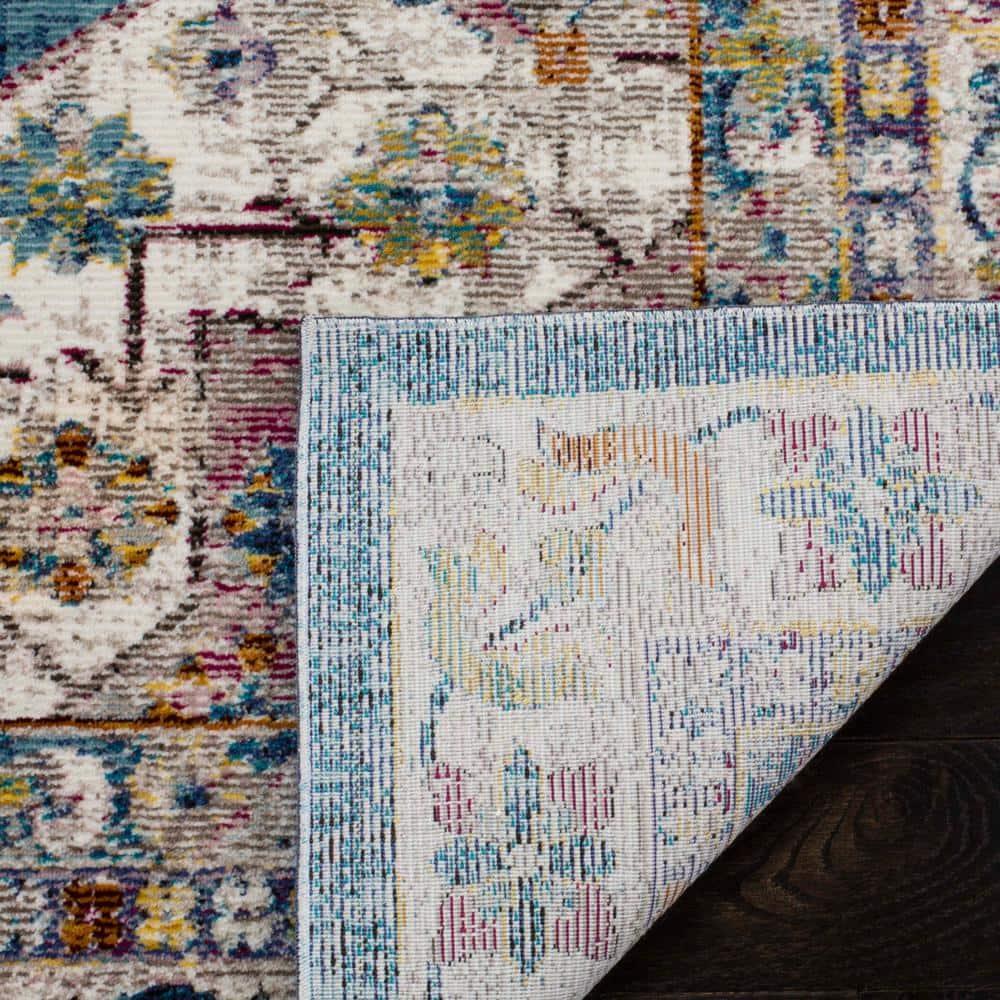 Aria ARA160 Power Loomed Runner Rug - Blue/Creme - 2'x6' - Safavieh.