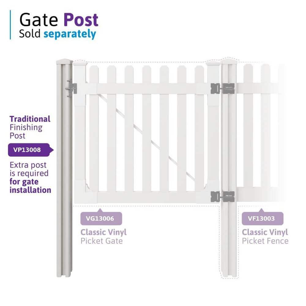 WamBam 4 ft. H x 4 ft. W Traditional Picket Gate