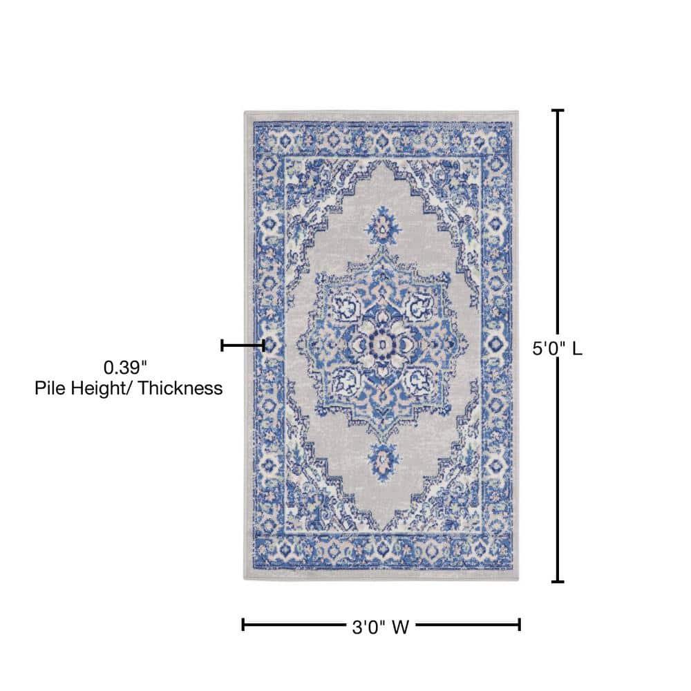 Nourison Whimsicle WHS03 Indoor only Area Rug - Grey Blue 3' x 5'