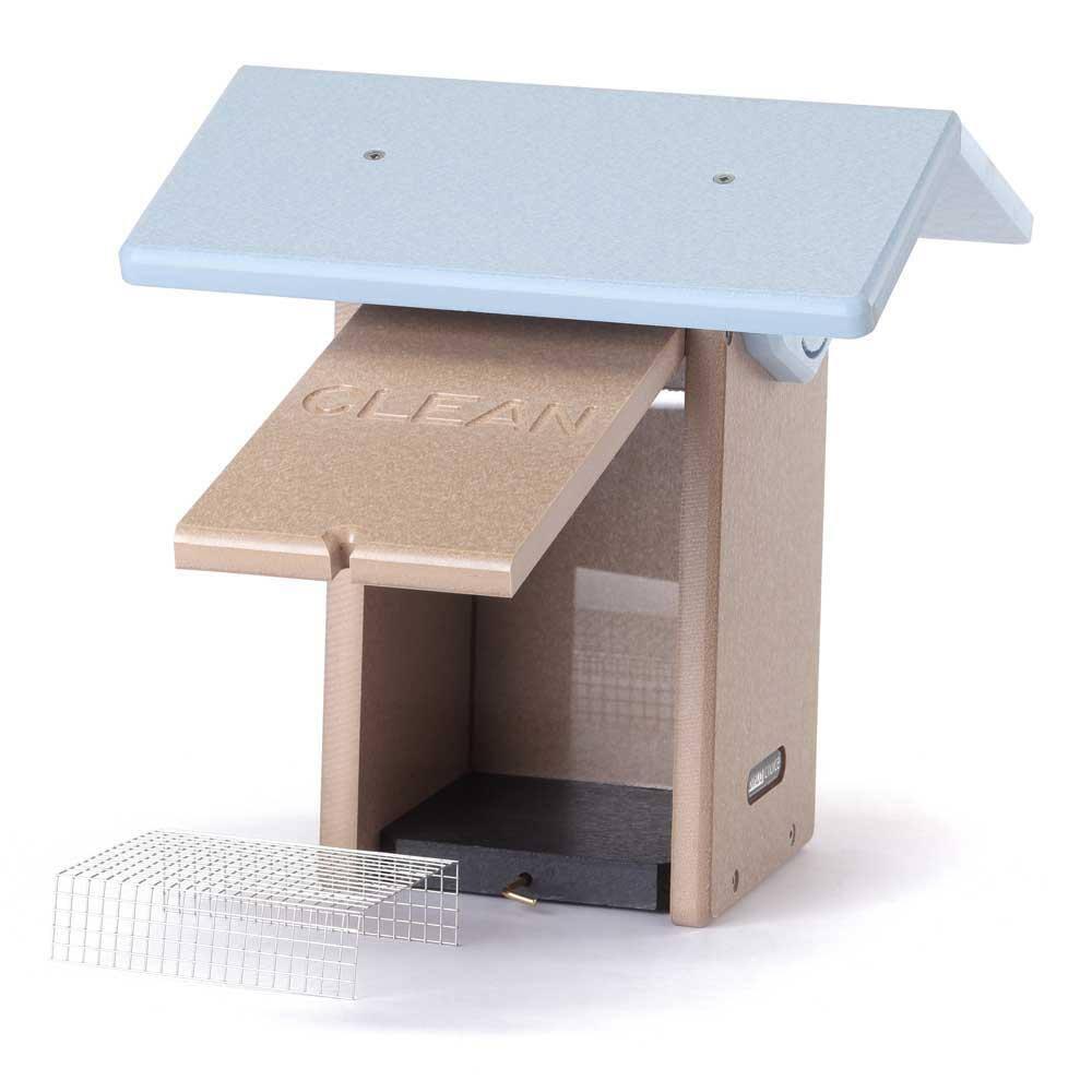 Birds Choice 11" Silver Toupe & Blue Ultimate Bluebird House Recycled Plastic Bird House: Weather-Resistant, No Assembly Required