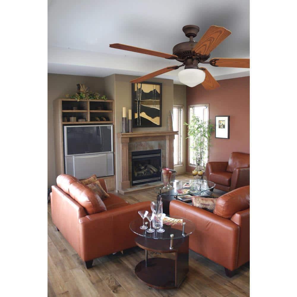Westinghouse Oil Rubbed Bronze White Schoolhouse Ceiling Fan Light Kit
