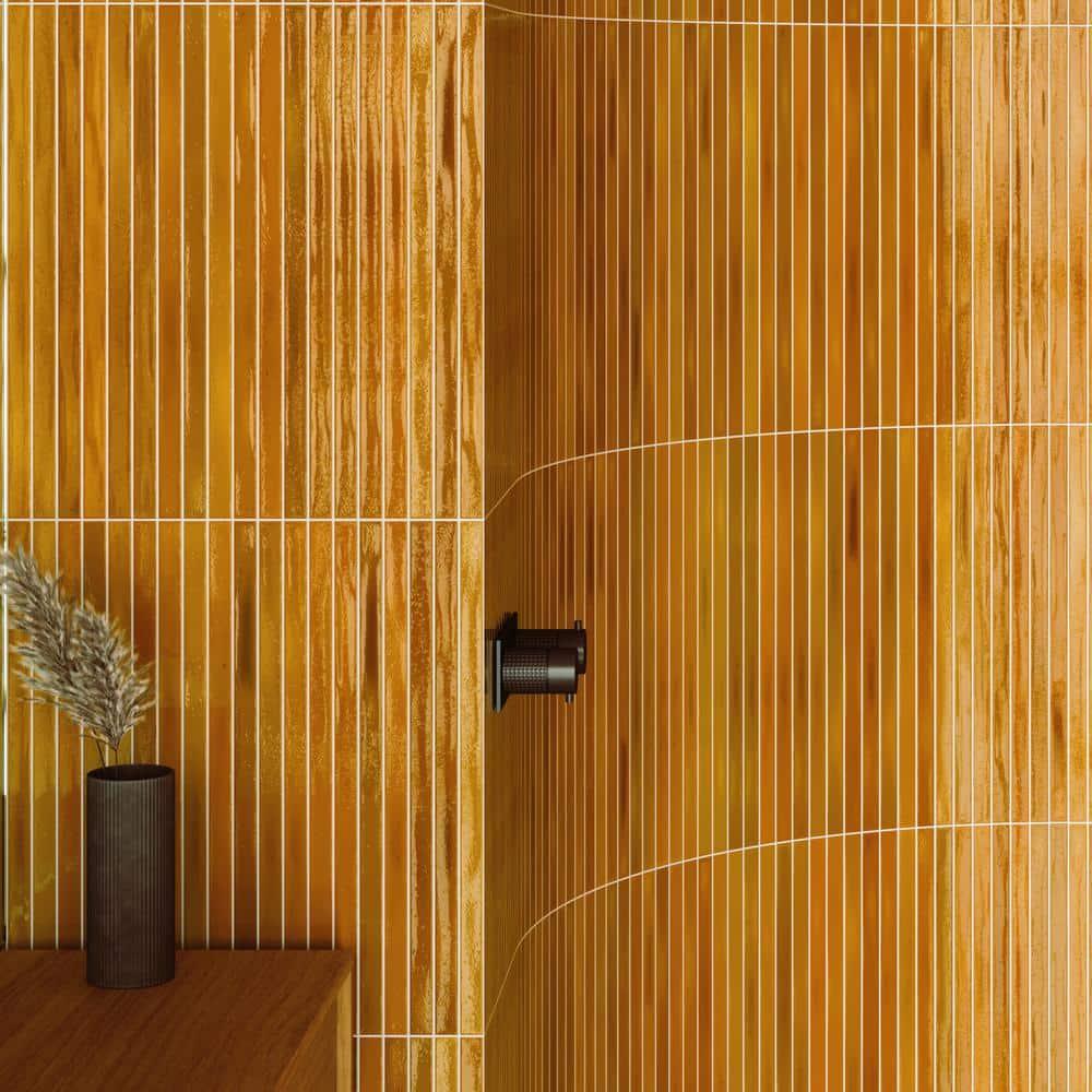 Vivanta 5.27 In. X 17.71 In. Glossy Ceramic Mosaic Elongated Subway Wall Tile (8 Sheets / Box)