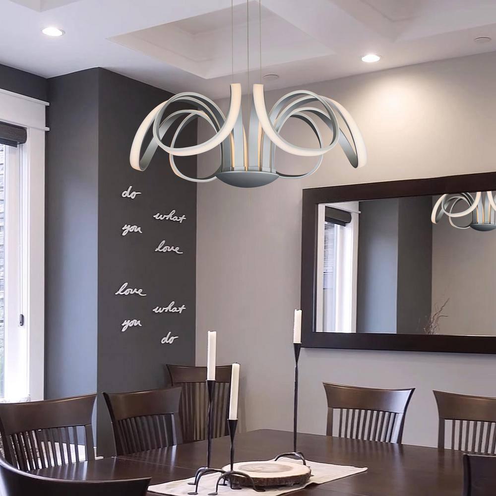 Capella Flower 30" Integrated LED ETL Certified Chandelier Height Adjustable Pendant