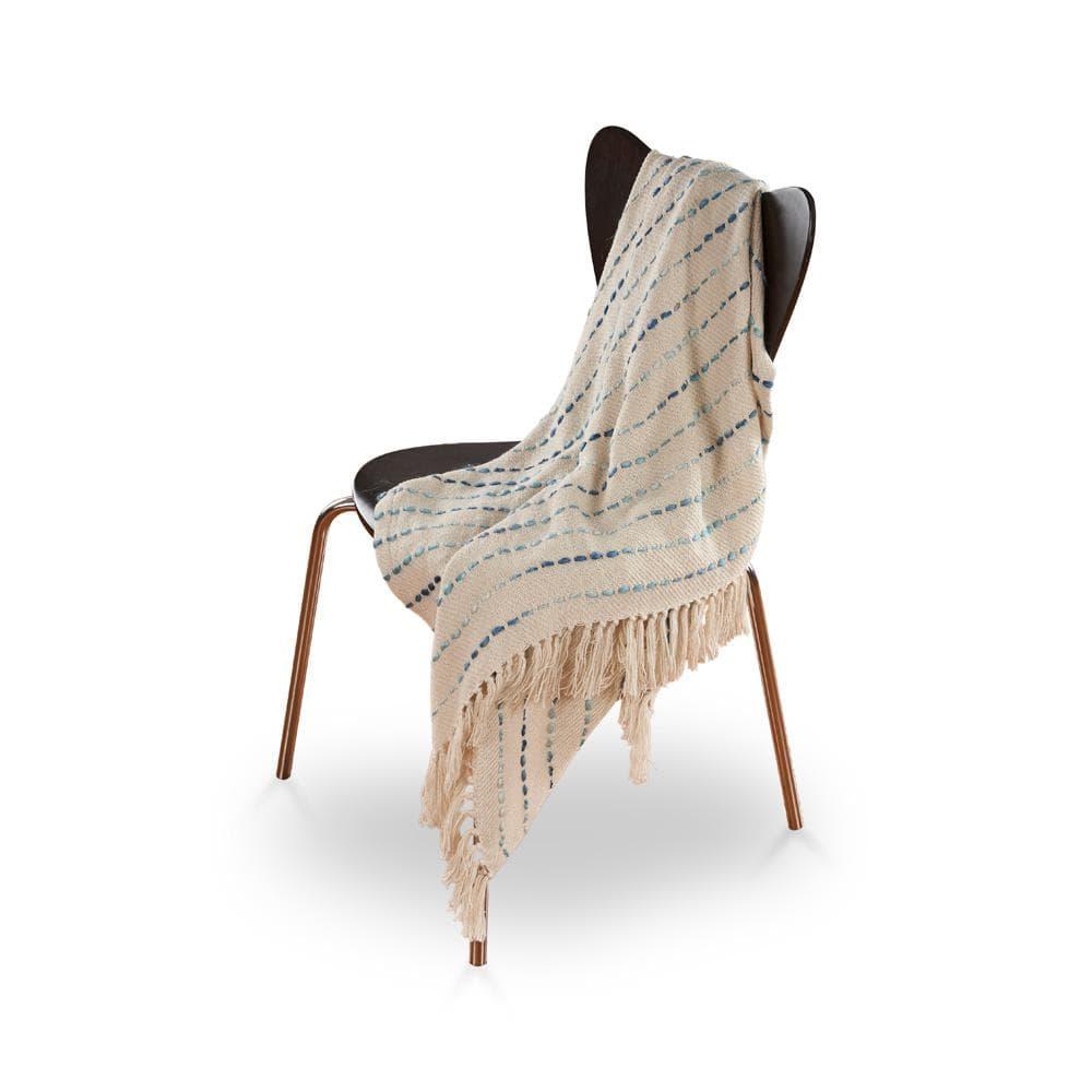 Rajani Home Deep Ombre Striped Handmade Woven Throw Blanket with Fringe