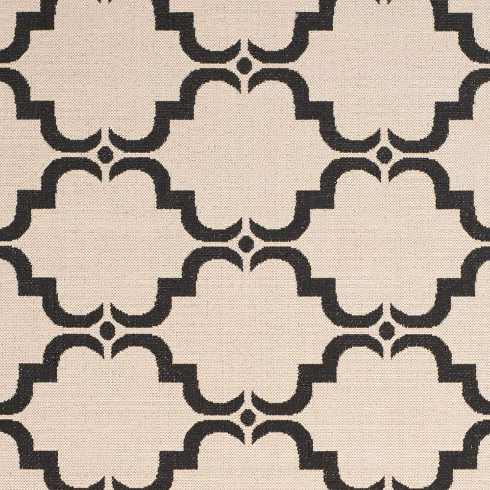 SAFAVIEH Courtyard Estelle Geometric Indoor/Outdoor Area Rug, 8' x 11', Beige/Black