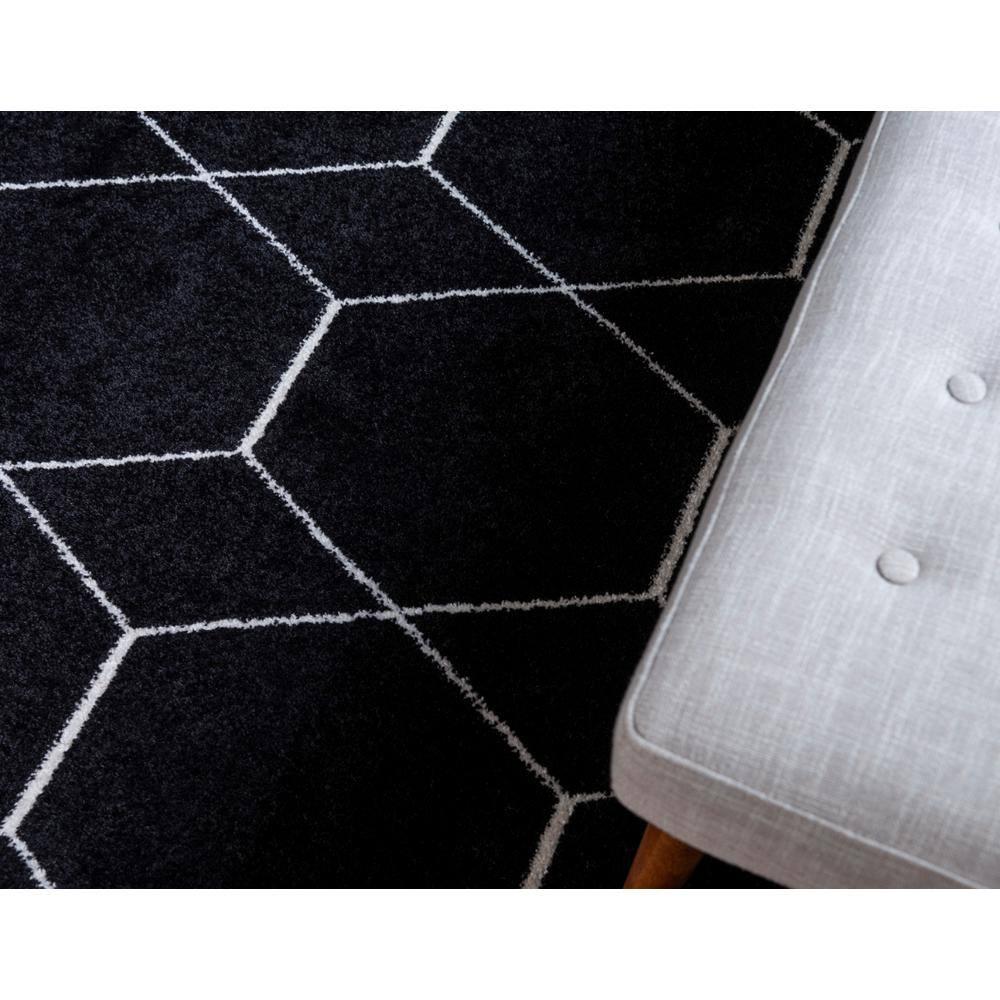 Unique Loom 5' 0 x 8' 0 Trellis Frieze Geometric Black Area Rug