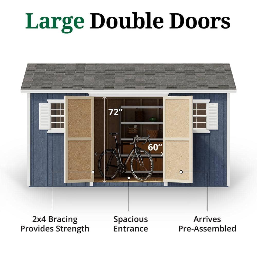 Little Cottage Co. 10x14 Classic Workshop Shed with Operable Windows, Outdoor Wood Storage Do-It-Yourself Precut Kit
