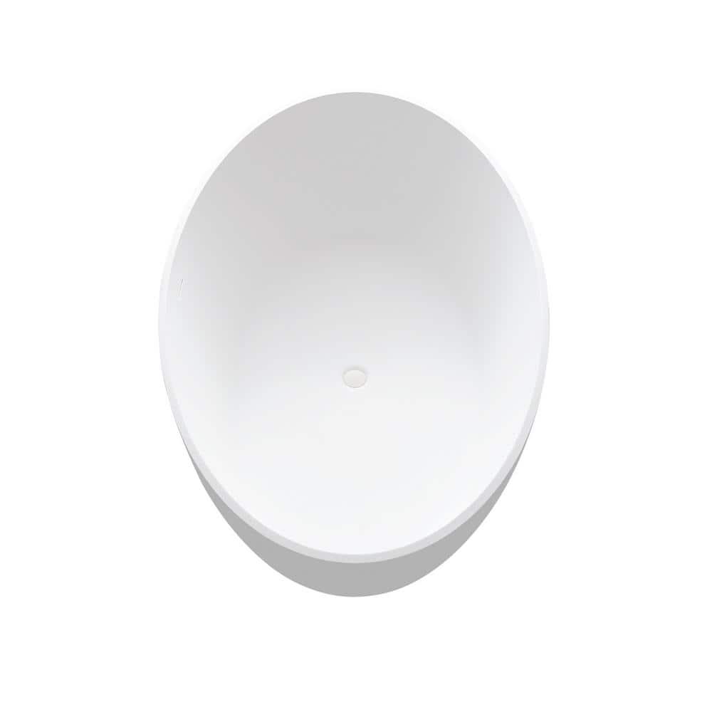 CASAINC Monaco 67 inch White Big Freestanding Stone Solid Surface Bathtub CA-MJ39327