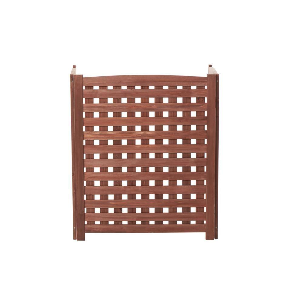 3-Panel Outdoor Air Conditioner Fence Screen, Outside Wood Privacy Fence, 32" W x 38" H