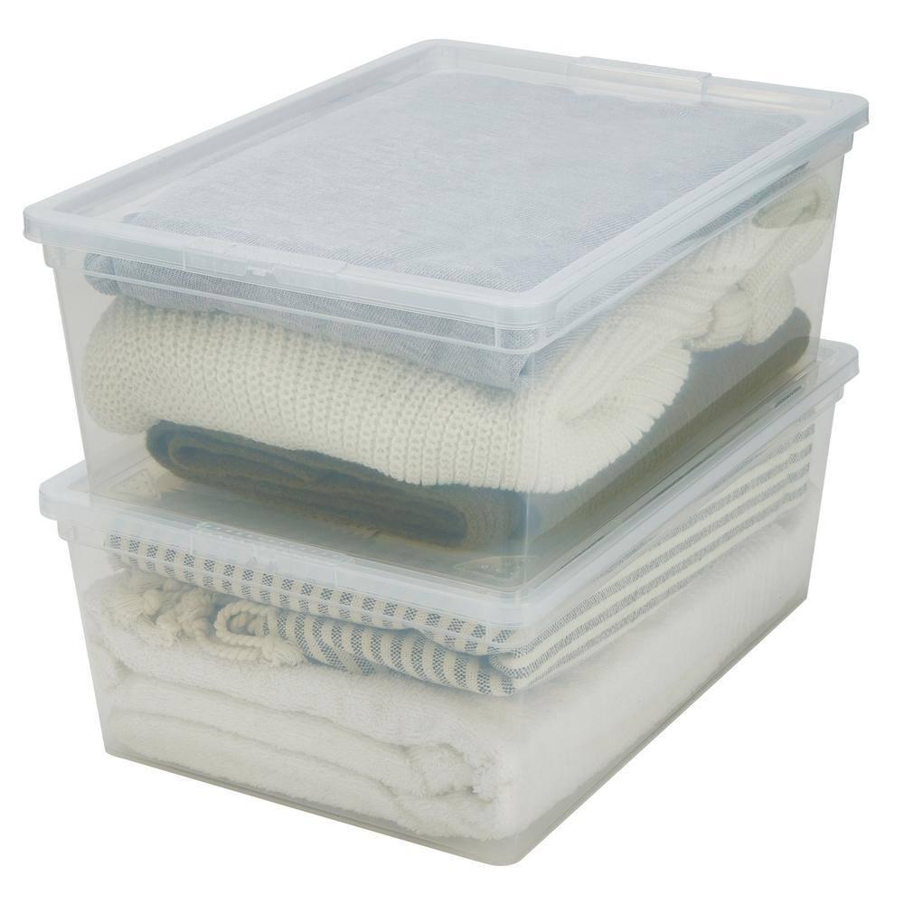 Simplify Simplify 4 Pack Stackable Storage Bins with Lids in Clear