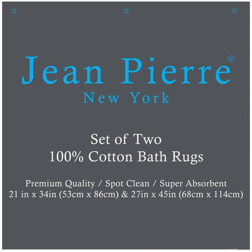 Jean Pierre Ricardo Cotton Fringe 2-Piece Bath Rug Set, Dark Grey