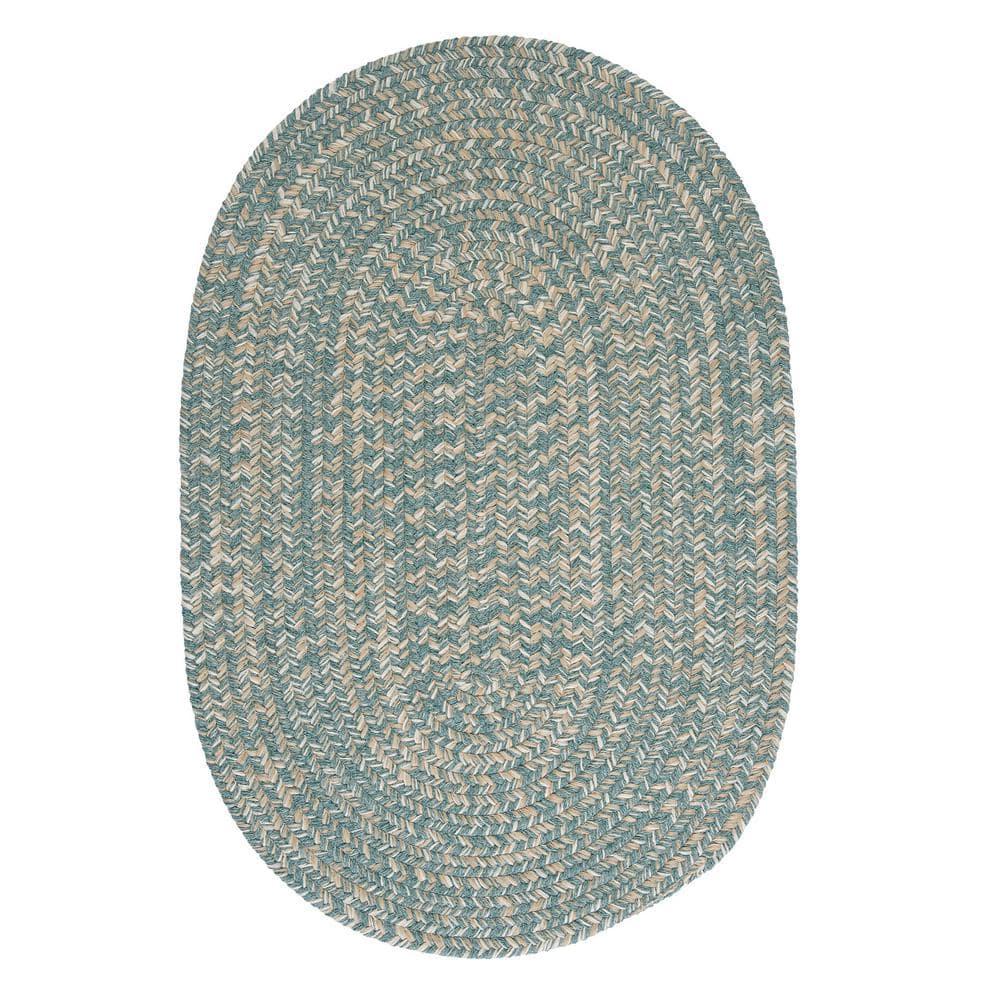 Colonial Mills Tremont Braided Rug, Teal 3'x5', Oval Shape