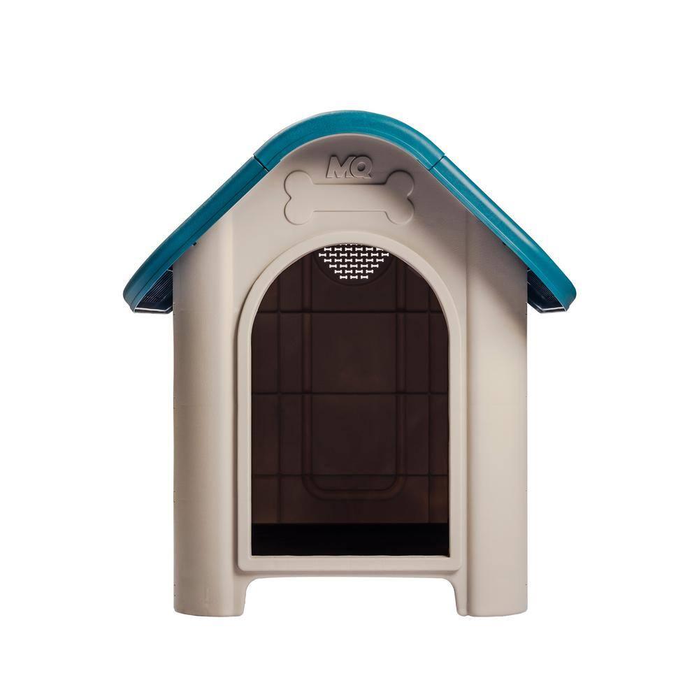 MQ Dog House with Bowl with Removable Floor and Hardware Included, Turquoise, Small and Medium Breeds