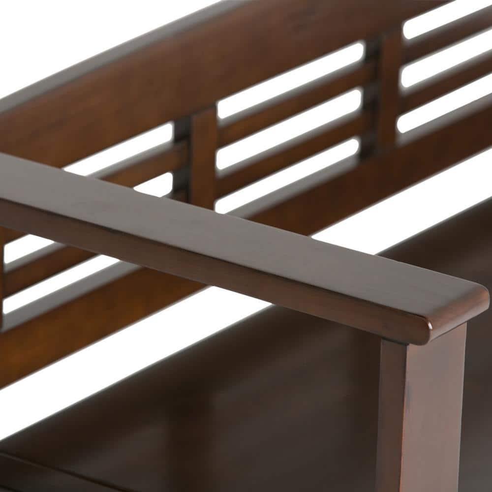 Simpli Home Adams 48"W Solid Wood Contemporary Entryway Storage Bench with Lift-Top Lid and Dual Compartments & Reviews | Wayfair