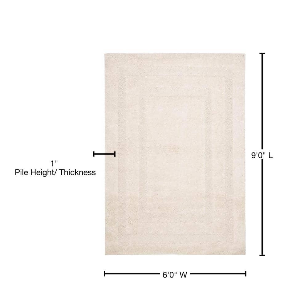 Florida Shag SG454 Power Loomed Indoor Area Rug - Creme/Creme - 6'x9' - Safavieh.