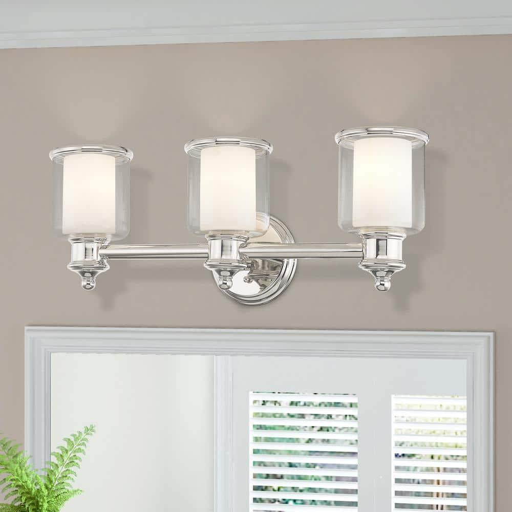Livex Lighting Middlebush 3 - Light Vanity in  Polished Nickel