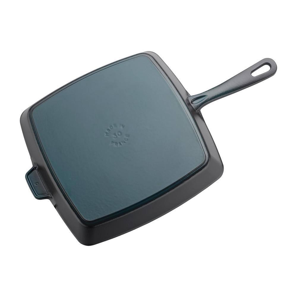 Staub ® 12" Matte Black Enameled Cast Iron Square Grill Pan