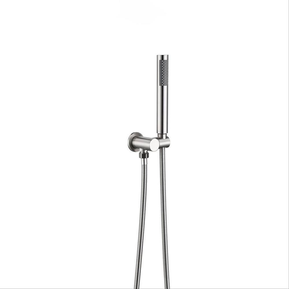 2-Spray Patterns Shower 10 in. Wall Mounted Dual Shower Heads, Hand Shower in Brushed Nickel, Valve Included
