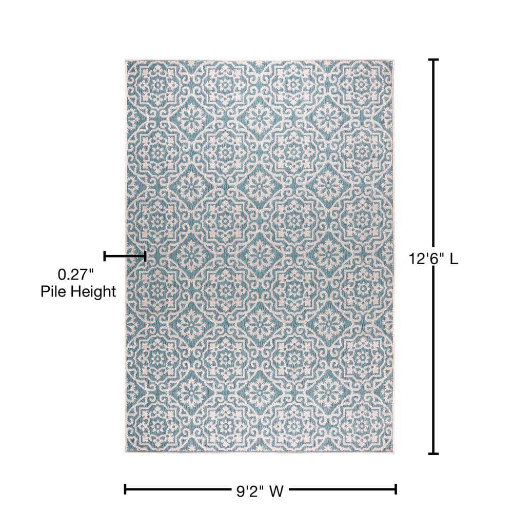 Nicole Miller New York Patio Country Danica Geometric Indoor/Outdoor Area Rug, Blue/Gray
