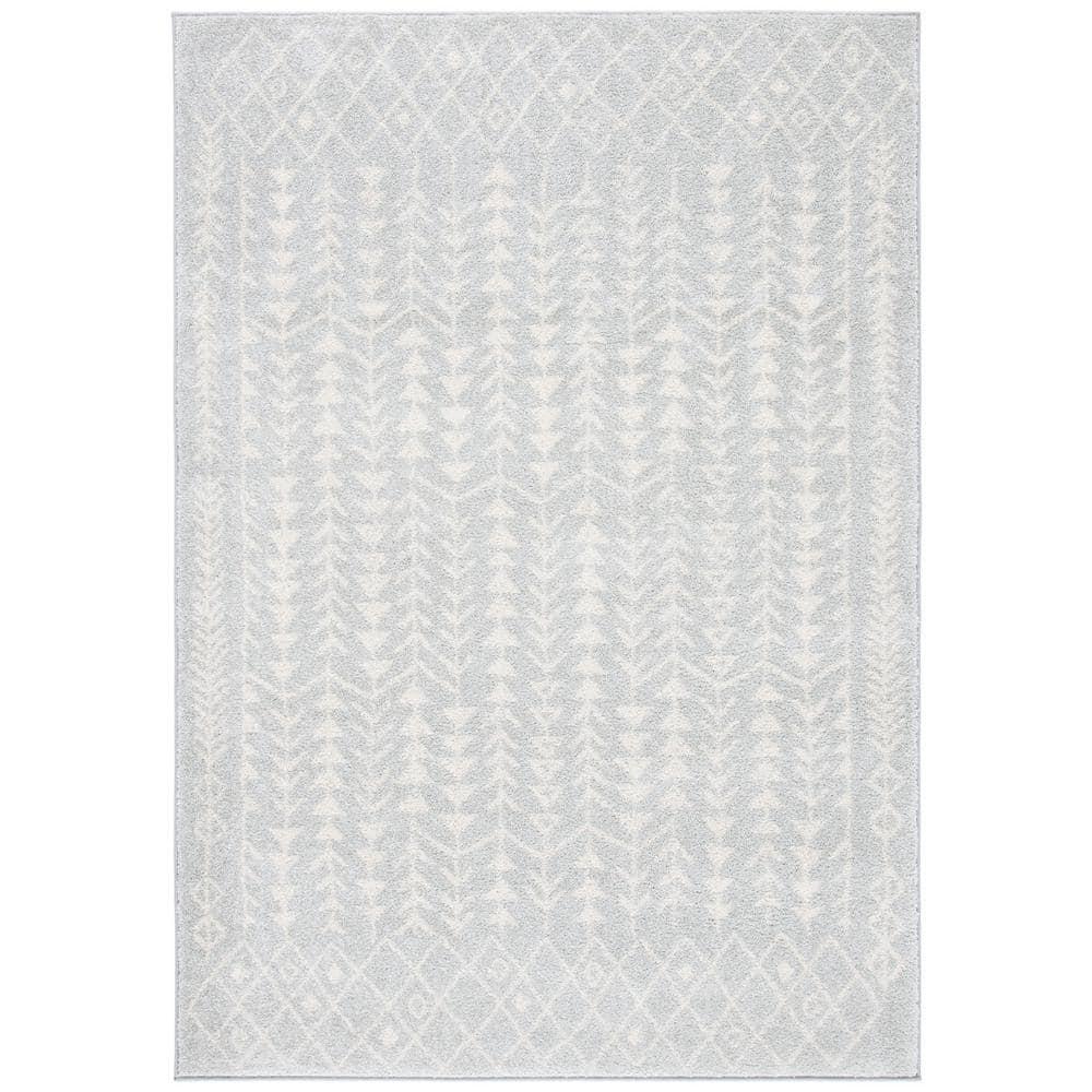 SAFAVIEH Tulum Goddard Moroccan Geometric Area Rug, 9' x 12', Light Grey/Ivory