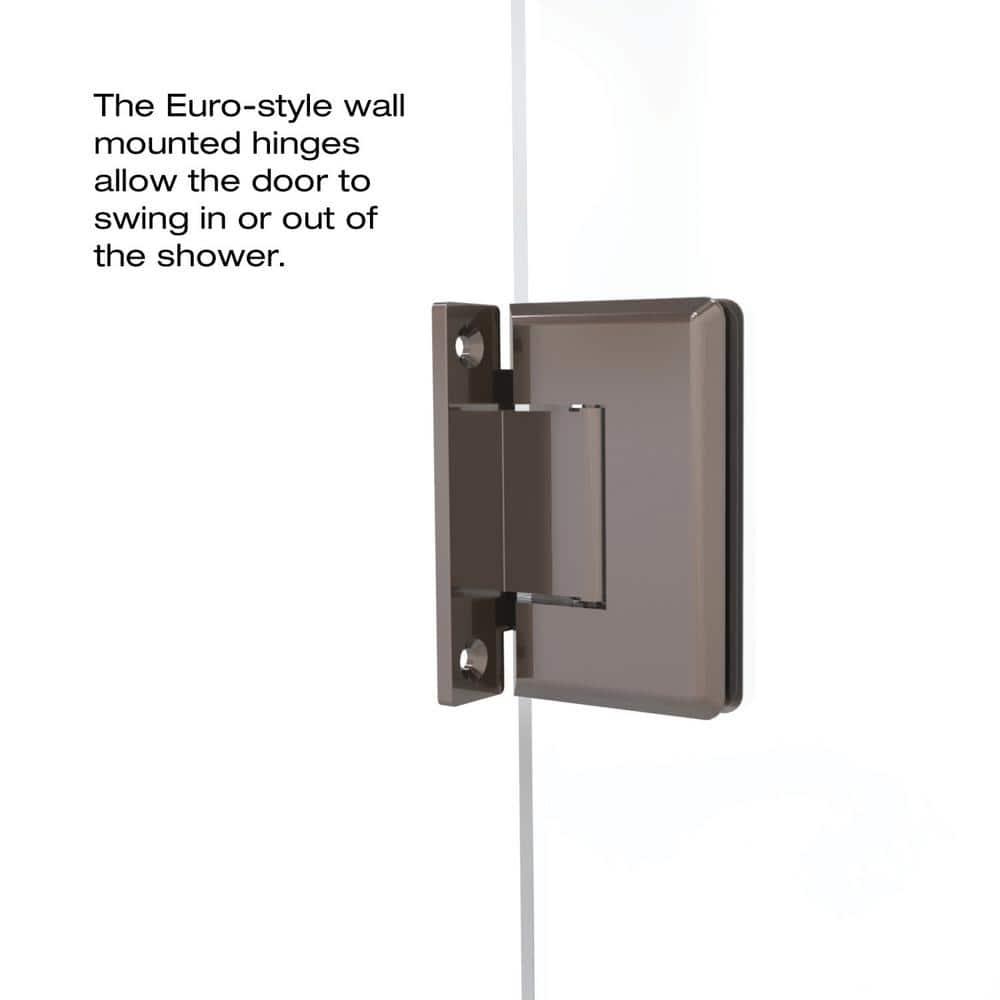 Celesta 57" W x 72" H Hinged Frameless Shower Door