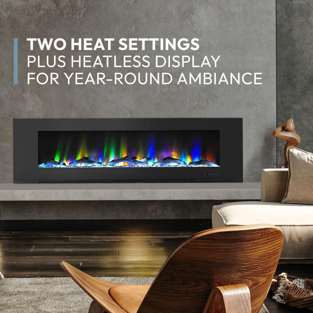 Cambridge Cambridge Wall Mount Electric Fireplace Heater with Remote Control for Indoor Use in Living Room, Bedroom, Home Office