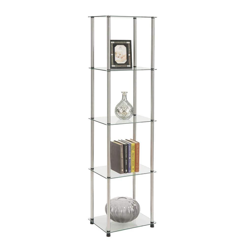 Convenience Concepts Designs2Go Classic Glass 5 Tier Tower Display Shelves, Glass