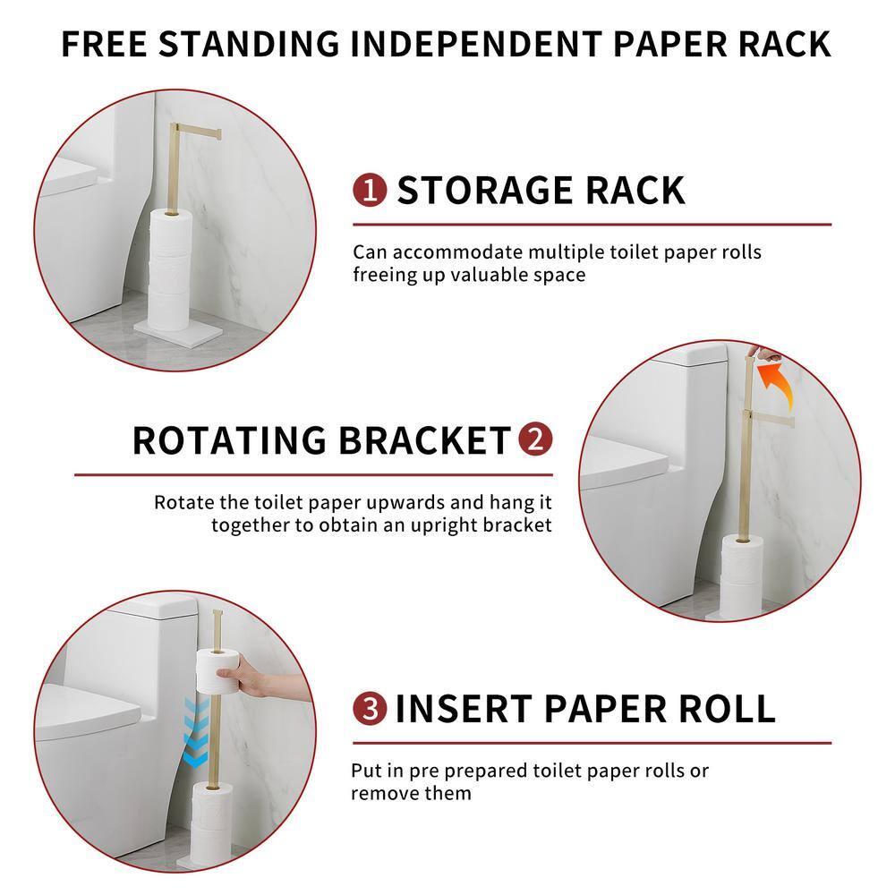 Free Standing Toilet Paper Holder with Weighted Base