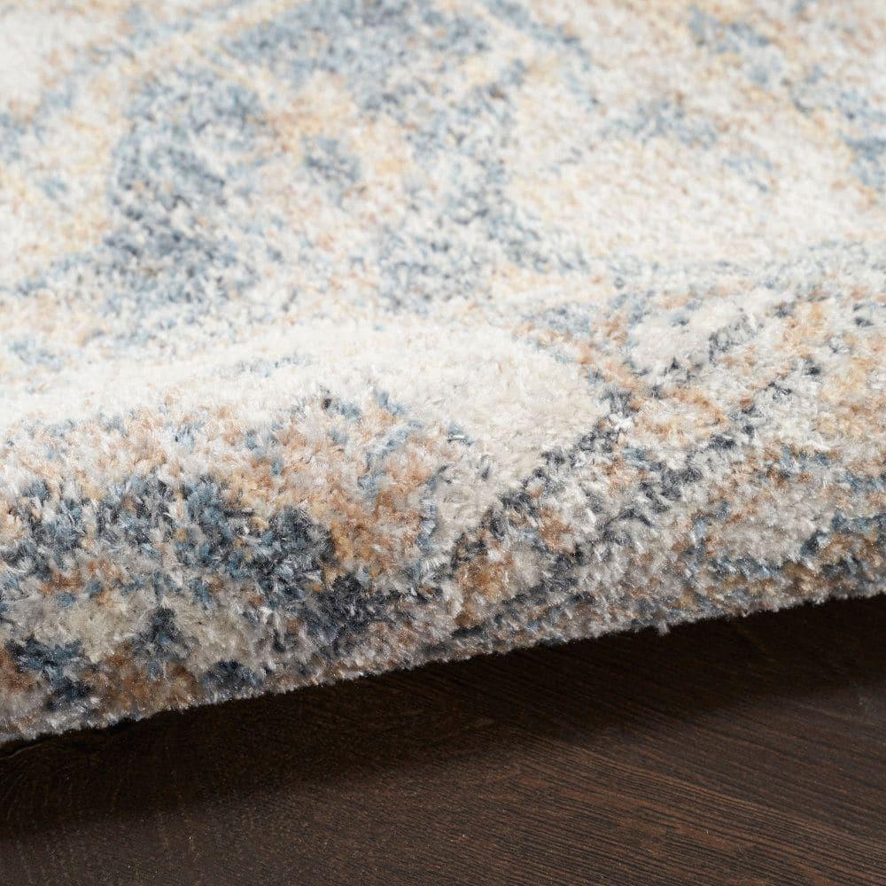 Nourison Astra Machine Washable Vintage Medallion Indoor Rug Grey/Blue 4' x 6'