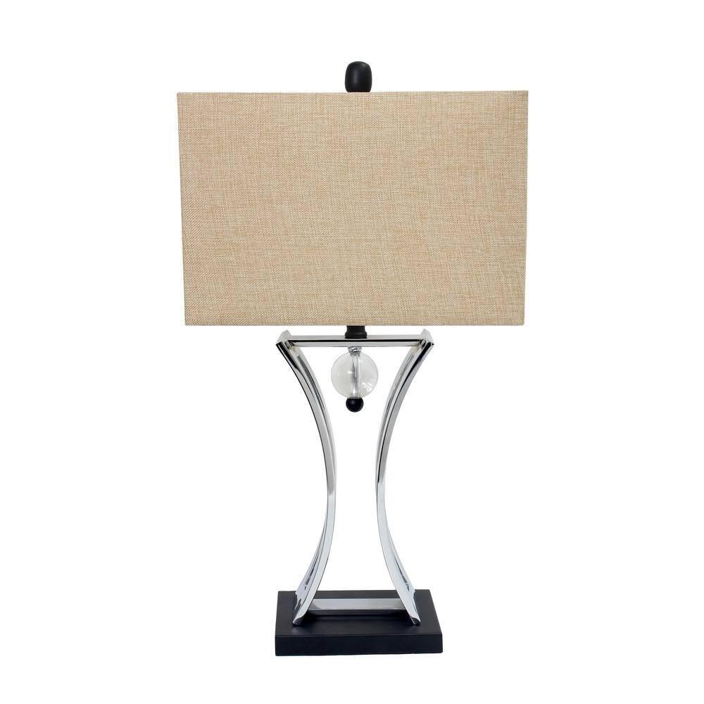 Chrome Executive Business Table Lamp Metallic Silver - Elegant Designs: Hourglass Pendulum, No Assembly Required, UL Listed