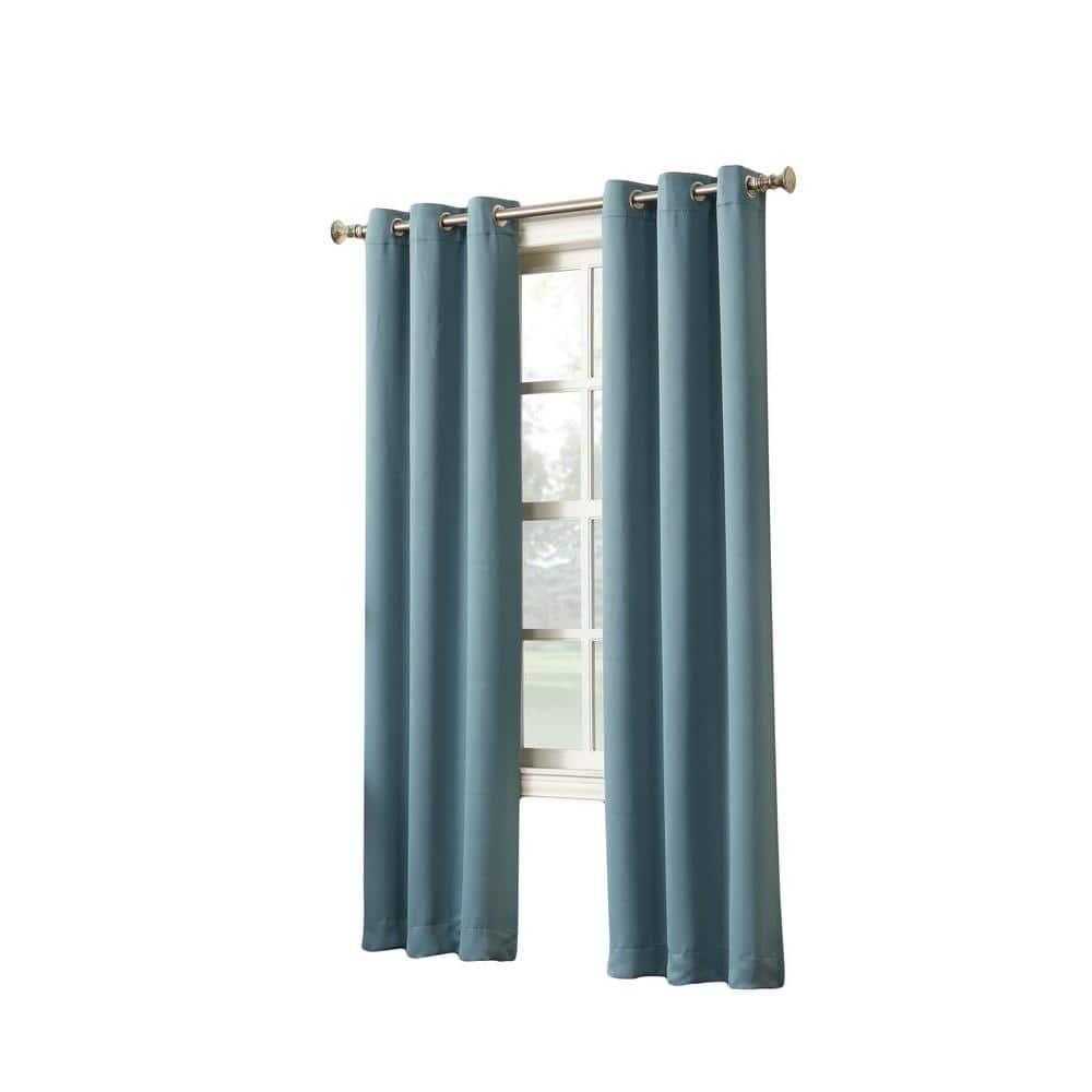 Sun Zero Easton Energy Saving Blackout Grommet Curtain Panel, 40" x 84", Mineral