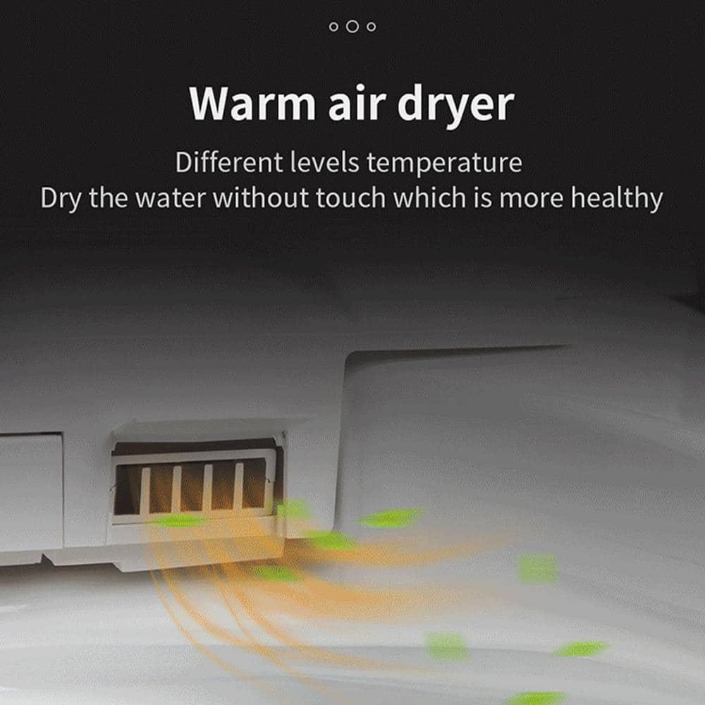 Elongated Smart Toilet Bidet with Auto Flush, Heated Seat, Seating Sensor, Foot Induction Flush